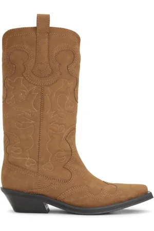 Ganni Cowboystiefel in Wildlederoptik 40mm