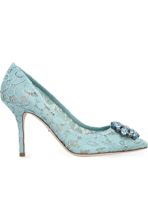 Dolce & Gabbana Rainbow Lace Pumps mit Brosche 90mm