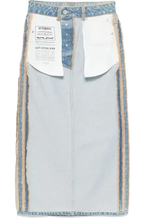 Vetements Inside-Out Midirock aus Denim