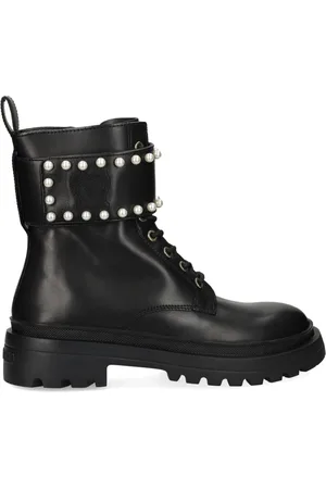 Moschino Stiefeletten mit Kunstperlen