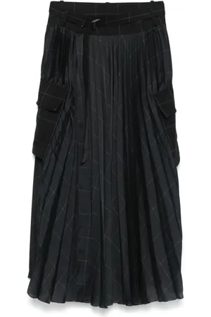 SACAI Maxirock mit Windowpane-Print