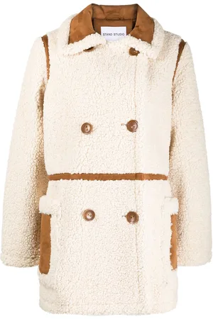 Stand Studio Doppelreihiger Mantel aus Faux-Shearling