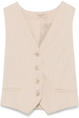 Twin-Set Lurex-Weste mit Nadelstreifen