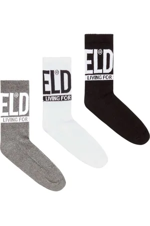 Diesel 3er-Set Socken mit Intarsien-Logo
