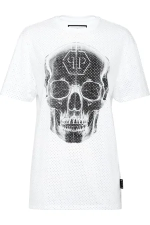 Philipp Plein T-Shirt mit Strass-Totenkopf