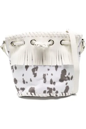 Stella McCartney Fransen-Beuteltasche mit Kuh-Print