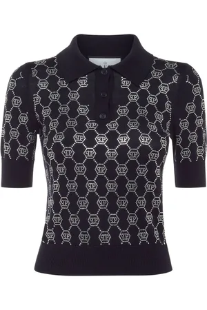 Philipp Plein Poloshirt mit Kristallen