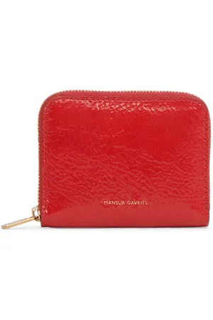 Mansur Gavriel Portemonnaie in Lackoptik mit Logo-Stempel