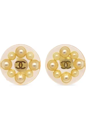 CHANEL 1990-2000s CC-Ohrstecker mit Kunstperlen
