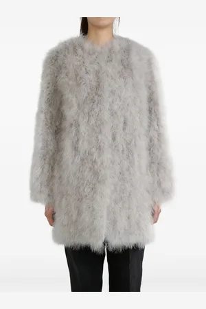 YVES SALOMON Feather-detailing coat