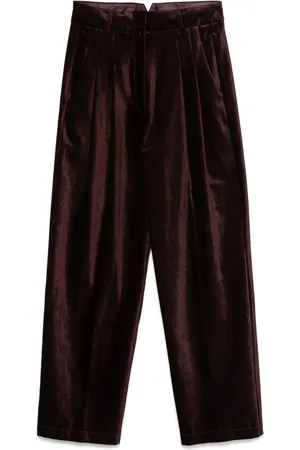 FORTE FORTE Samthose mit Falten