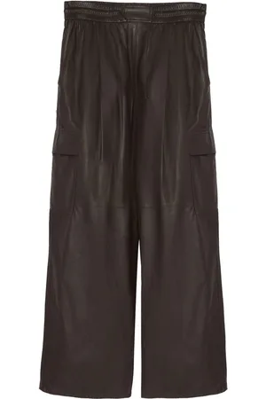 YVES SALOMON Lederhose mit weitem Bein