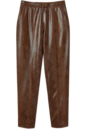 Twin-Set Cropped-Hose mit Schlangen-Effekt