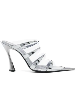 MUGLER Fang Sandalen aus Chrom 90mm