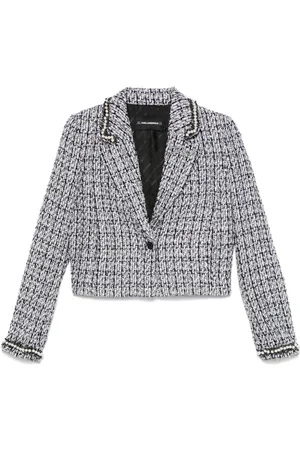 Karl Lagerfeld Boculé-Jacke mit Kunstperlenverzierung