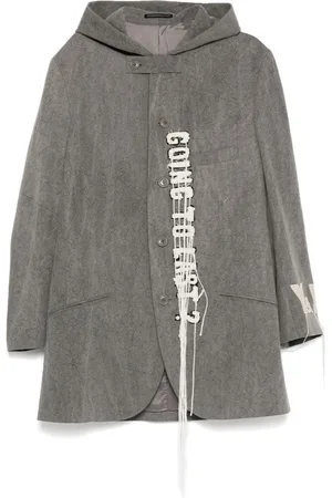 YOHJI YAMAMOTO Kapuzenjacke mit Logo-Print