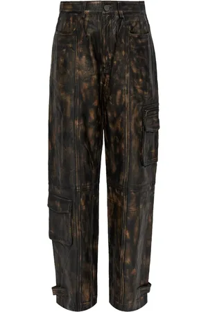 Gestuz Lederhose mit geradem Bein