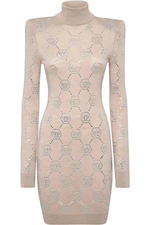 Philipp Plein Kristallverziertes Minikleid mit Monogramm