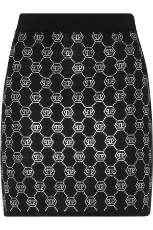 Philipp Plein Gestrickter Rock mit Monogramm