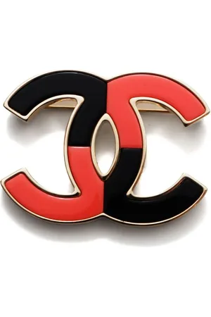 CHANEL 2023 zweifarbige CC Mark Brosche