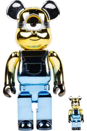 MEDICOM TOY X Minions Stuart Chrome Ver. 100% und 400% Figuren-Set