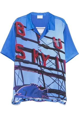 BLUE SKY INN Hemd mit Red Neon Sign-Print