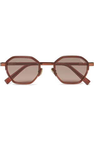Ermenegildo Zegna Sonnenbrille mit sechseckigem Gestell