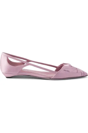Prada Cut-Out-Ballerinas mit Satin-Finish