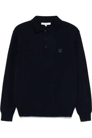Maison Kitsuné Fein gestricktes Poloshirt