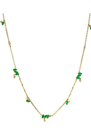 Lark & Berry 14kt Veto Station Gelbgoldhalskette mit Smaragd
