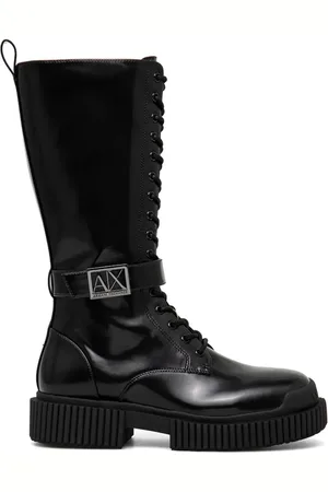 Armani Exchange Schnürstiefel mit Logo-Schild