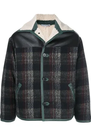 Opening Ceremony Karierte Jacke mit Shearling-Kragen