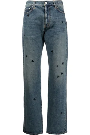 UNDERCOVER Bestickte Straight-Leg-Jeans