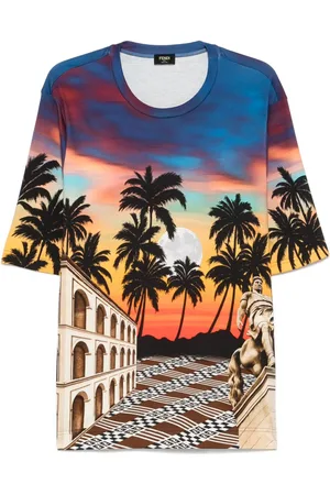 Fendi T-Shirt mit Summer in Roma-Print