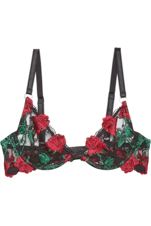 FLEUR DU MAL Bestickter Vampire Rose Demi-BH