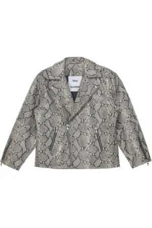 Won Hundred Lederjacke mit Schlangen-Optik