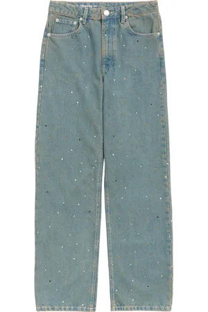 Bimba y Lola Cropped-Jeans mit Kristallen