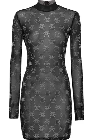 Philipp Plein Tüllkleid mit Monogramm