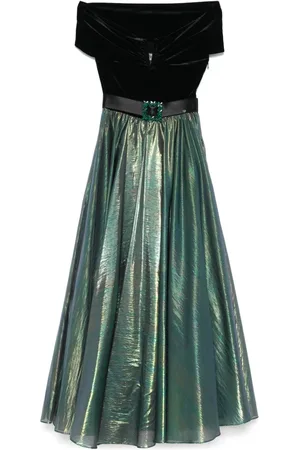 NISSA Lamé-Maxikleid aus Chiffon
