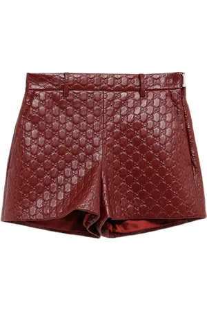 Gucci Ledershorts aus GG-Canvas