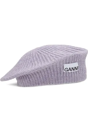 Ganni Gerippte Baskenmütze