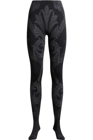 Etro X Wolford Strumpfhose aus Metallic-Jacquard