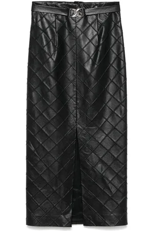 NISSA Midirock aus Faux-Leder