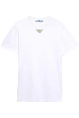 Prada T-Shirt mit Triangel-Stickerei
