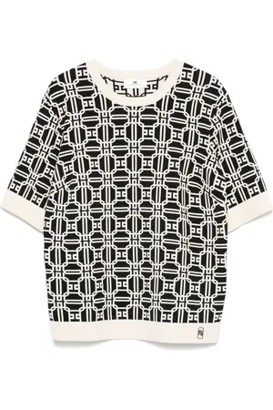 Elisabetta Franchi Jacquard-T-Shirt mit Logo