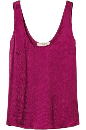Twin-Set Satin-Tanktop mit gehämmertem Effekt