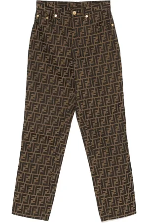 Fendi 1990-2000s Jacquard-Hose mit FF-Motiv