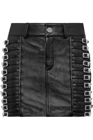 Philipp Plein Minirock aus Leder mit Kristallen