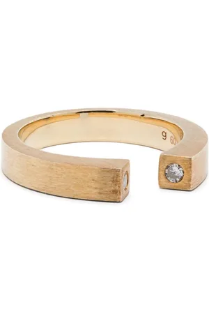 TOM WOOD 9kt Split Gelbgoldring mit Diamant