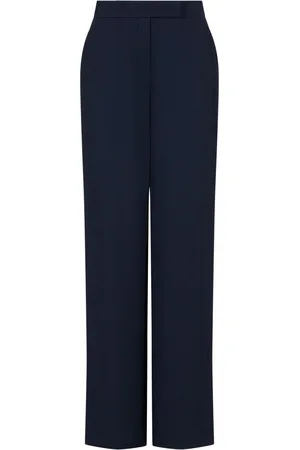Emporio Armani Fein gerippte High-Waist-Hose